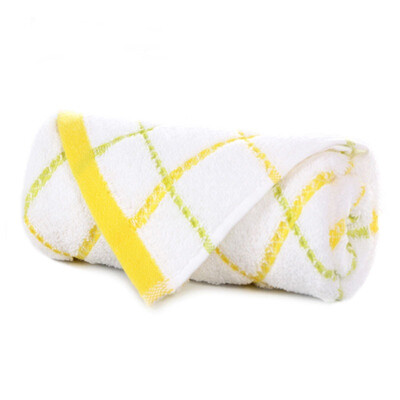 

Xin brand towel home textile India cotton cotton lattice towel towel 4 installed blue 2 + yellow 2 32 * 72cm * 2 80g