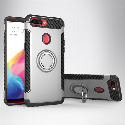 

OPPO R11R11s Plus Armor Car Magnetic Suction Ring Bracket Silicon TPU Hard PC Phone Case