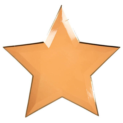 

FANLUS 8 Pcs Pentagram Eco-Friendly Paper Plates Disposable Tableware With Sparkly Gold Foil Border For A Tea Party