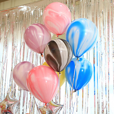 

Jiamo Latex Color Balloon 12-inch Round Agate Balloon Wedding Birthday Party Decoration Balloon Mix 100