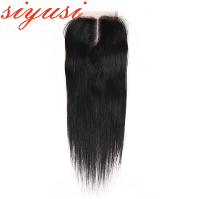 

10 Bundles Brazilian Straight Human Hair Lace Closure 44 Free Part 130 Swiss Lace Remy Human Hair Closure