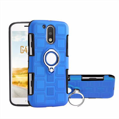 

SHS Phone Case For Motorola Moto G4G4 PlusZ3 Play Luxury Armor Ring Bracket Silicon TPU Lattice texture Protection