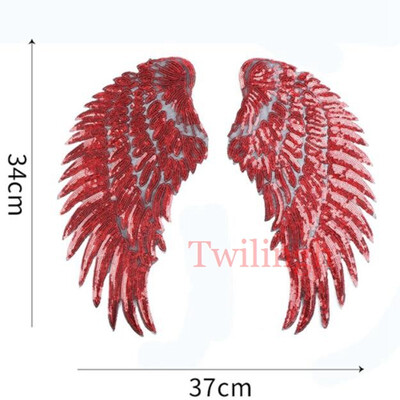 

1Pcs Big Patches Brand Shine Sequin 3D Sticker Stickers Wing Rose Embroidery Motif Applique Garment Kids Women DIY Clothes Badge