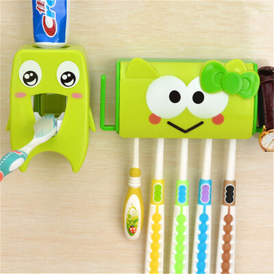 

Cntomlv Multifunctional Cartoon Toothbrush Holder Storage Orgainzer Box Bathroom Accessories Suction Hooks Toothpaste Dispenser