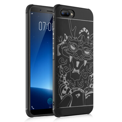 

Goowiiz Phone Case For Vivo X20X20 Plus Carved Dragon Thin Matte soft Silicone Prevent falling