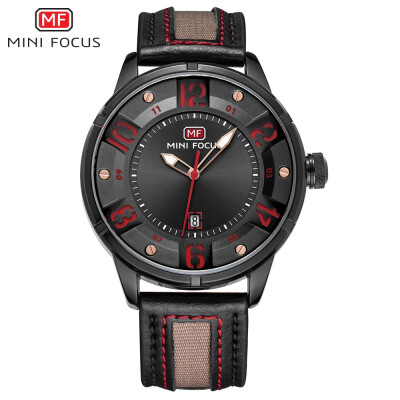 

MINI FOCUS Fashion Leather Strap Sports Men Quartz Watch MF0012G