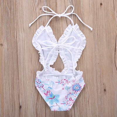 

Childrens Floral Prints One Piece Swimming Suit