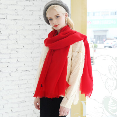 

One meter painted yarn yimihuasha wool scarf female winter solid color long paragraph shawl bib dual-use big red scarf red