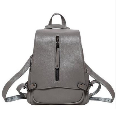 

2018 new European&American fashion anti-theft leather womens backpack simple wild leather travel backpack