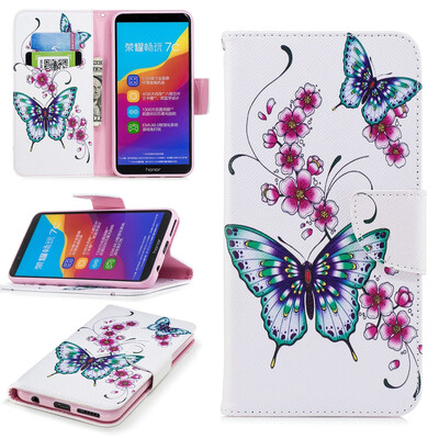 

BEFOSPEY Painting PU LeatherSoft TPU Card Slot Stand Wallet Case For Huawei Honor 7C599"2018