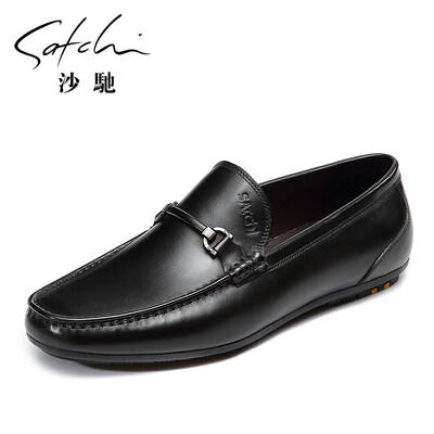 

Shachi leather comfortable set of business casual mens shoes 65780218Z black 41