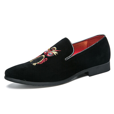 

DJSUNNYMIX Brand New men velvet shoe Party&Wedding men dress shoes British style men loafers fashion mens flats big size 45