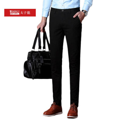 

Taizi Long TEDELON Casual Pants Thin Section Business Youth Cotton Stretch Straight Slim Pants JF-1620 Navy Blue 33