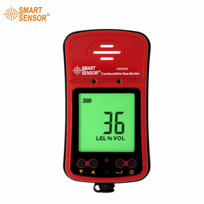 

AS8902 High Sensivity Natural Gas leakage Detector Large LCD Backlightt Alarm Digital Combustible Gas Leak Tester Meter Monitor