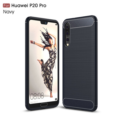 

Goowiiz Phone Case For Huawei P20P11P20 Pro Fashion Slim Carbon Fiber TPU Soft Silicone Prevent falling