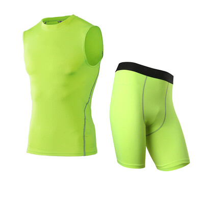 

Running Set Quick Dry Vest Gym Sport Suit T-Shirt&Shorts Sportswear Men