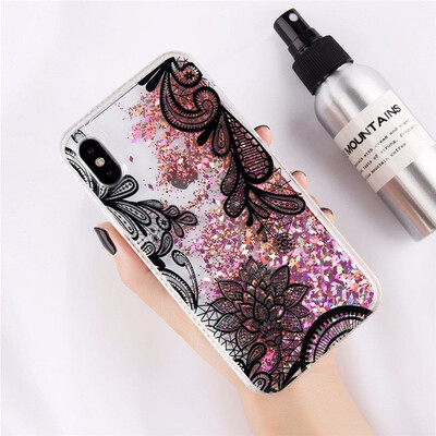 

Glitter Bottle Quicksand Dynamic Phone Case Bling Flowing Sequins Cases For iPhone 8 7 6 6s Plus X