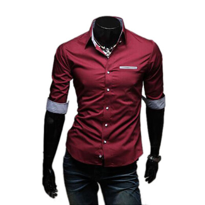 

Zogaa New Mens Shirt 7 Sleeve Matching Color