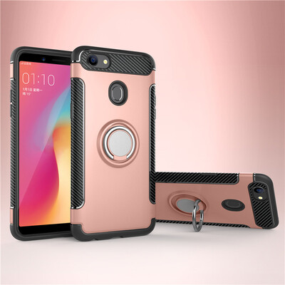 

OPPO A59A73A79A83 Armor Car Magnetic Suction Ring Bracket Silicon TPU Hard PC Phone Case