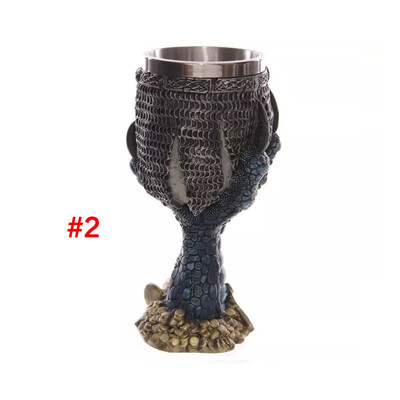 

Bar creative palm skull goblet full 3D knights stainless steel drinking cup mug pineapple cocktail cup
