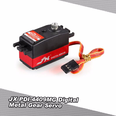 

JX PDI-4409MG 48V-6V High-Voltage 011sec60° 92kg Digital Metal Gear Mini Servo Aluminums Case for 18 RC Car