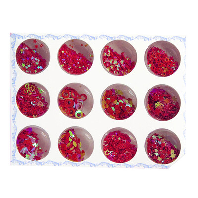 

Diamantes de imitacion paillette 3D Glitter gemas rosa rojo lagrima Love Star encantos Nail Art Decoracion Nail Glitter flakes