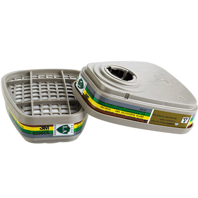 

3M 6006CN filter box protection organic vapor chlorine gas chlorine dioxide hydrogen fluoride hydrogen sulfide ammonia gas methylamine formaldehyde 2 package