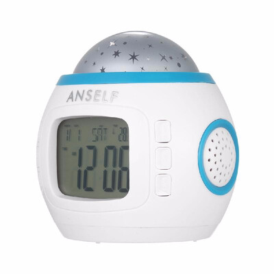

Music Starry Star Sky Projection Alarm Clock Calendar Thermometer H4962 Watch