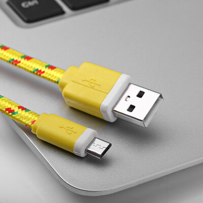 

1M Micro USB Flat Braided Synchronization Charger Cable Cord Adapter for Android Smart Phones High speed data transfer