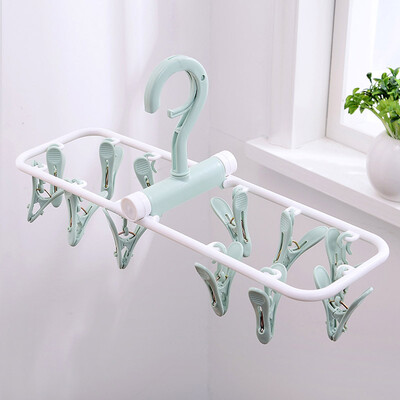 

360 degree rotating drying rack clip windproof buckle multi-function hanger plastic clothes drying rack socks underwear drying