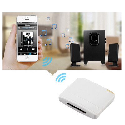 

Bluetooth A2DP Music Receiver Audio Adapter for iPod iPhone 30Pin Dock Speaker White