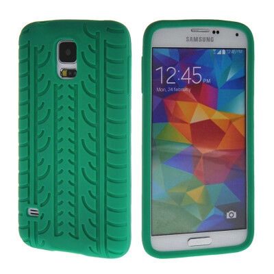 

MOONCASE Tire skin Soft Flexible Gel TPU Skin Shell Back Case Cover for Samsung Galaxy S5 I9600 Green