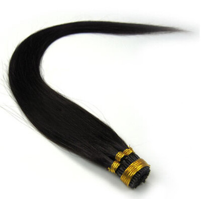 

8A+ 16"-26" 100 Stands Real Human Hair Extensions Straight Soft Keratin Stick I-Tip Black Color 100g