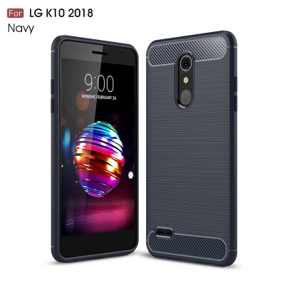 

Goowiiz Phone Case For LG K8 2018K10 2018 Fashion Slim Carbon Fiber TPU Soft Silicone Prevent falling