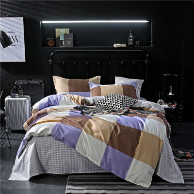 

SlowDream Fashion Lattice Bedding Set Elegant Duvet Cover Active Printing Set Bed Linen Home Textiles Multi Size 4pcs