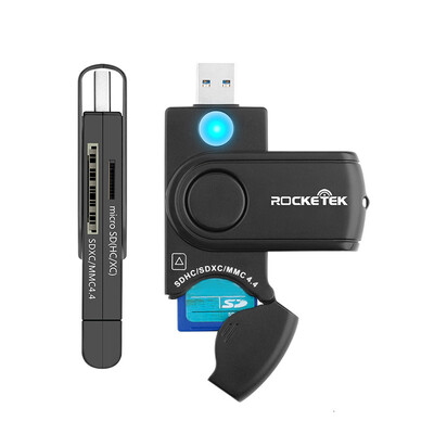 

Rocketek same time read 2 cards usb 30 multi 4 in 1 memory card reader adapter for SDTF micro SD computer laptop accessories