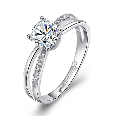 

Cubic Zirconia Solitaire Ring For Women Fashion Jewelry Wedding&Engagement Rings White Gold Plated WHRG80
