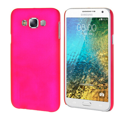 

MOONCASE Hard Rubberized Rubber Shell Back Protective Case Cover for Samsung Galaxy E7 Hot pink