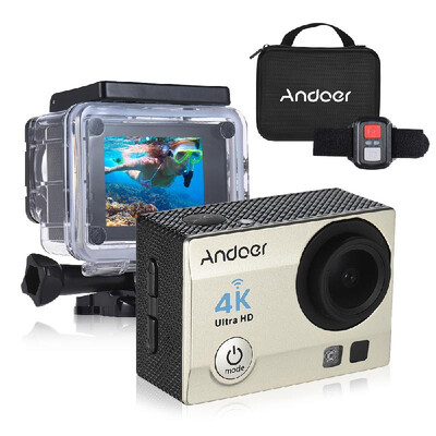 

Andoer 4K 30fps 16MP WiFi Sports Action Camera 1080P Full HD 170° Wide-Angle Lens Waterproof 30m 2" LCD w Remote Control Portab