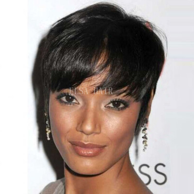 

Human Hair Wigs For Black Women Brazilian Hair Short BOB Wigs Natural Color