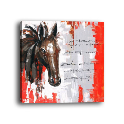 

Framed Canvas Modern Living Room Bedroom Background Wall Abstract Horse Decorative Painting