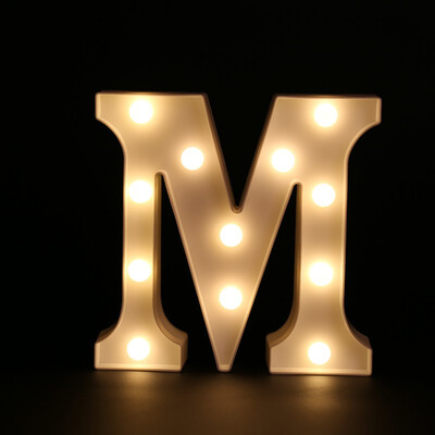

26 White Letter LED Alphabet Light Indoor Battery powered Wall Hanging Night Light Bedroom Wedding Birthday Party Decor