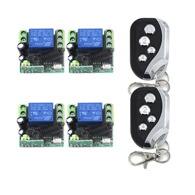 

MITI Бесплатная доставка DC12V 1ch РФ беспроводной пульт дистанционного управления Система 4Receivers & 2Transmitter 433 / 315MHz узнать код переключатель