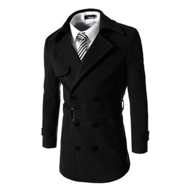 

Zogaa New Mens Wind Coat Wool Double-breasted Warm