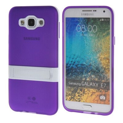 

MOONCASE Galsxy Е7 Дело Желе Цвет силиконовый гель ТПУ Тонкий с подставкой обложка чехол для Samsung Galsxy E7 фиолетовый