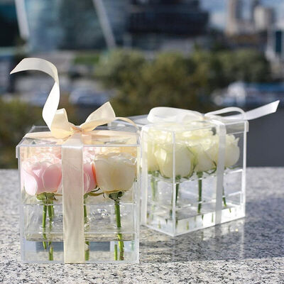

Aila custom high quality clear acrylic cone shape flower packaging box
