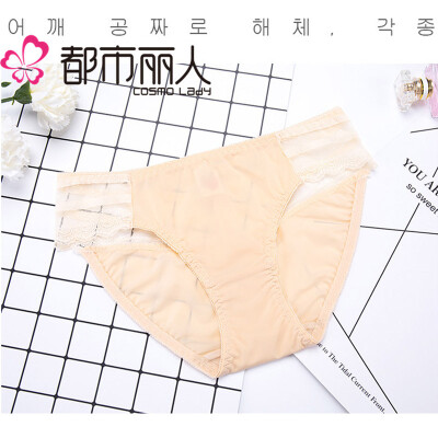 

Urban Beauty Panties Feminine Lace Low Waist Hip Slim Women Triangle Panties 2K6345 Skin Color L