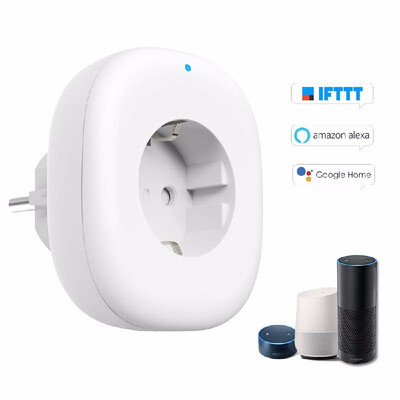 

Wifi Smart Socket with Energy Monitoring Function Big OnOff Switch Button Smart Ale-xa Outlet Support APP Remote Control Timing