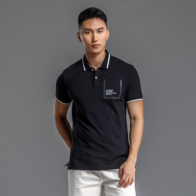 

ANTA ANTA 95828188 Mens Short Sleeve Polo Shirt Fashion Joker Sports Top A92203 Basic Black  Men 180
