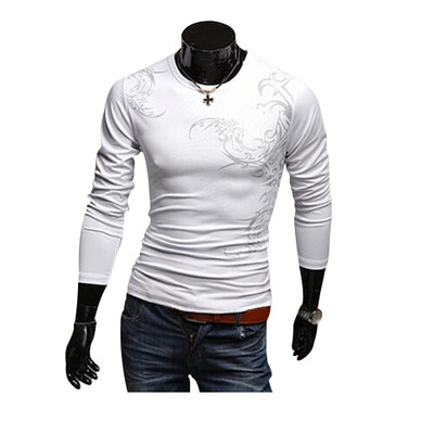 

Zogaa New Mens T-Shirt Fashion Tattoo Slim Casual Round Collar